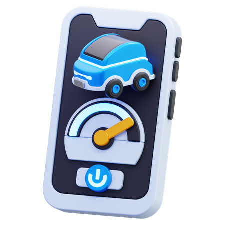 Electric Car Speed Control App  3D Icon