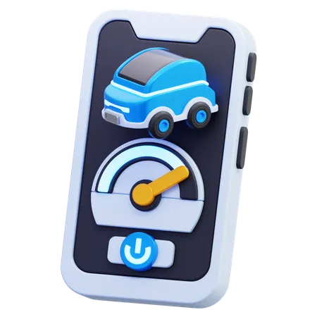 Electric Car Speed Control App  3D Icon