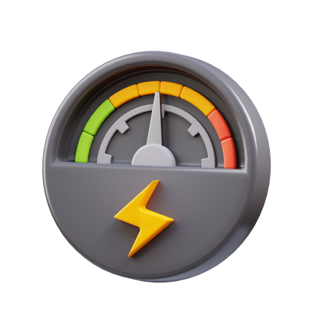 Electric Car Speedometer  3D Icon
