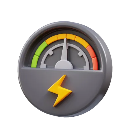 3 D Electric Car Speedometer Illustration Suitable For Your Projects Related To Electric Car Green Power Or Renewable Energy 3D Icon