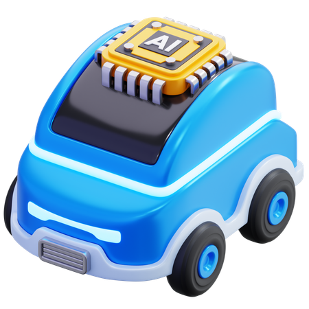 Electric Car With Ai Technology  3D Icon
