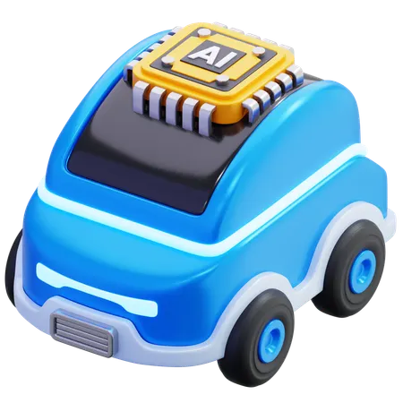 Electric Car With Ai Technology  3D Icon