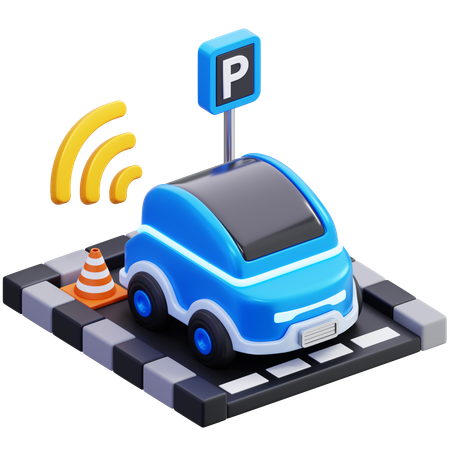 自動駐車システムを備えた電気自動車  3D Icon