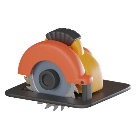 Electric Circular Saw And Blade Ideal For Conveying The Essence Of Precision Craftsmanship And Industrial Creativity 3 D Render Illustration 3D Icon