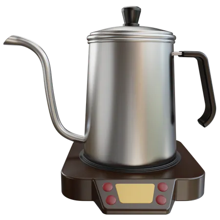 3 D Electric Coffee Kettle Illustration With Transparent Background 3D Icon