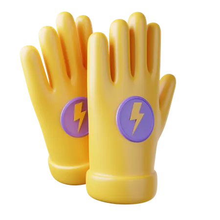 Electric Gloves 3D Illustration