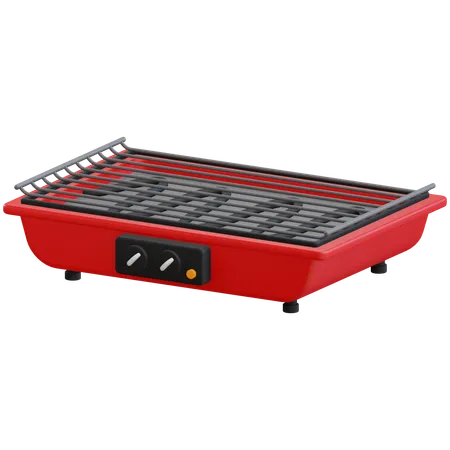 3 D Electric Grill Illustration 3D Icon