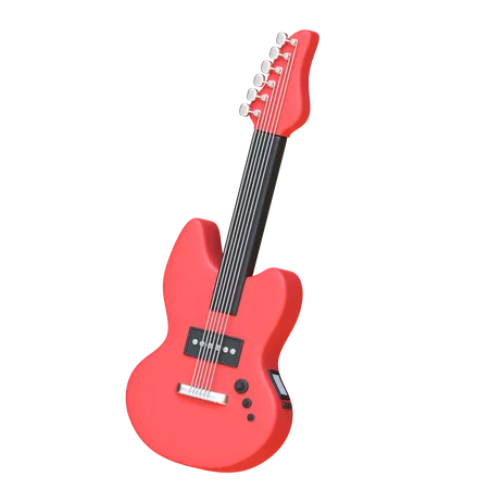 Electric Guitar 3 D Music Instrument Icon 3D Icon