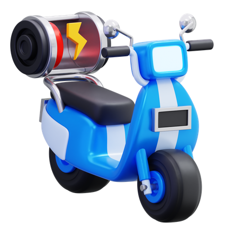 Electric Motorcycle Low Battery  3D Icon