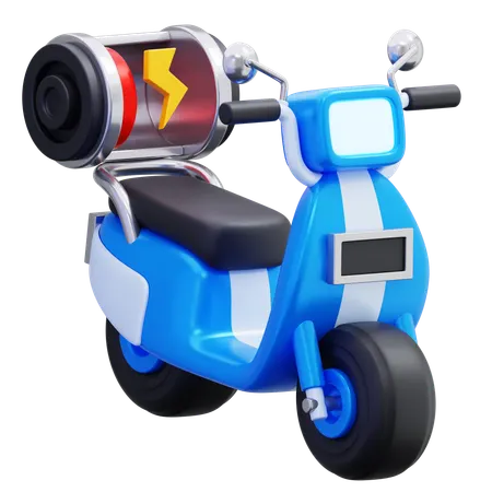 Electric Motorcycle Low Battery  3D Icon