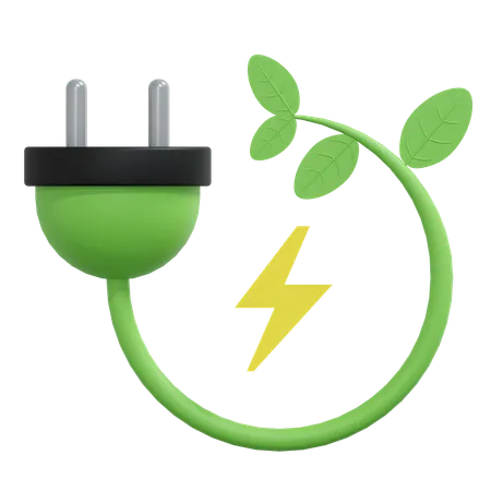 Eco Electric Energy Source 3 D Icon Environment Friendly Illustration 3D Icon