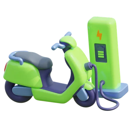 Electric Scooter Charging  3D Icon