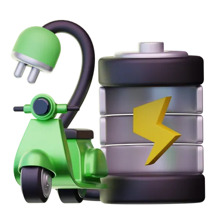 Electric Scooter Charging  3D Icon
