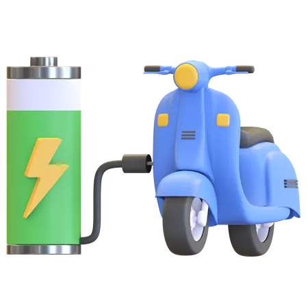 Electric scooter charging  3D Illustration