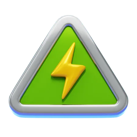 感電の警告  3D Icon
