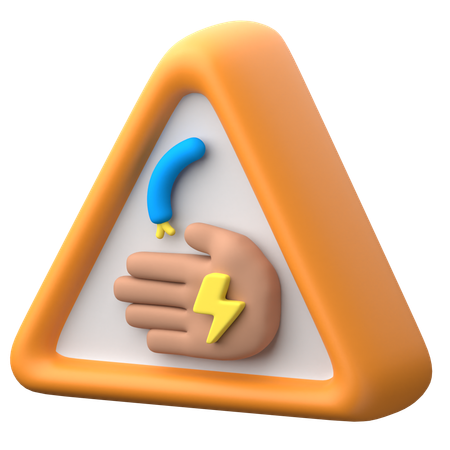 Electric Shock Warning  3D Icon