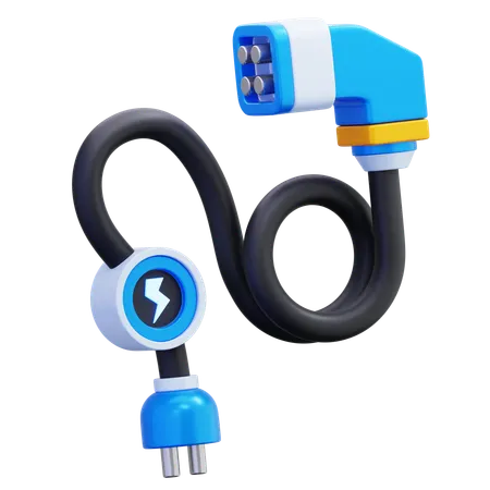Electric Vehicle Charging Cable  3D Icon