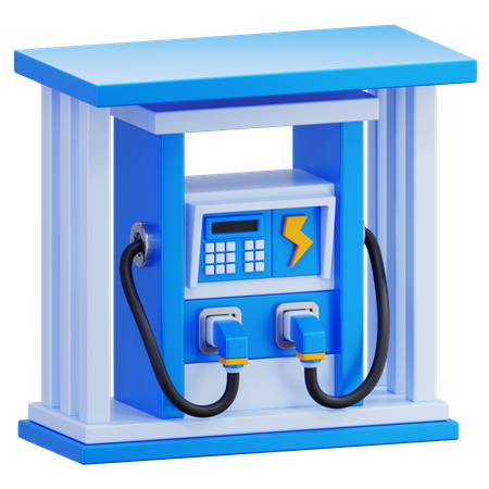 電気自動車充電ステーション  3D Icon