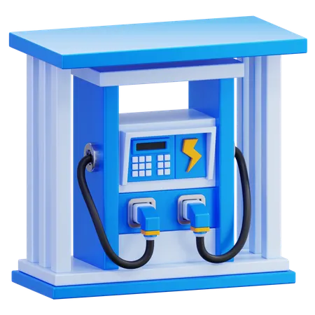 電気自動車充電ステーション  3D Icon