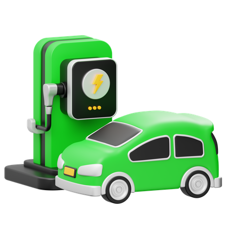 Electric Vehicle Charging Station  3D Icon