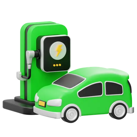 Electric Vehicle Charging Station  3D Icon
