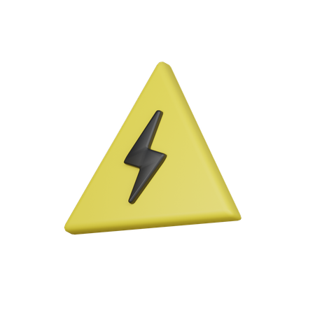 Electric Warning Sign  3D Icon
