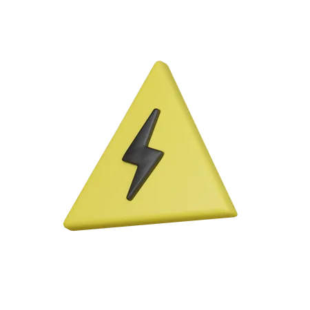 Electric Warning Sign  3D Icon