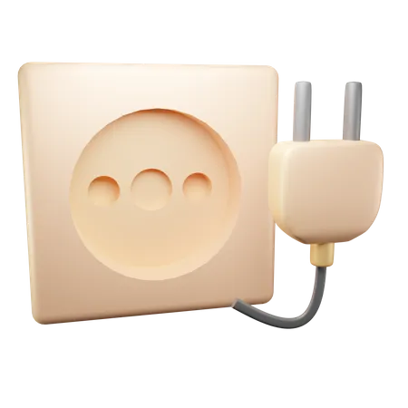 Premium PSD  Electric plug 3d illustration