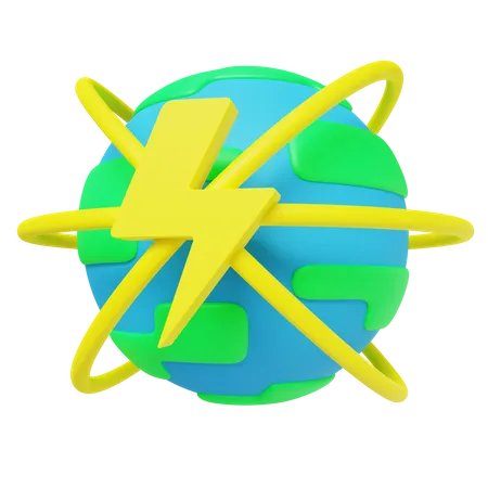Electricidad mundial  3D Icon