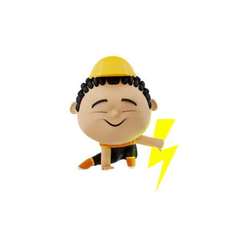 Electricista con perno  3D Icon