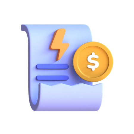 Electricity Bill Payment  3D Icon