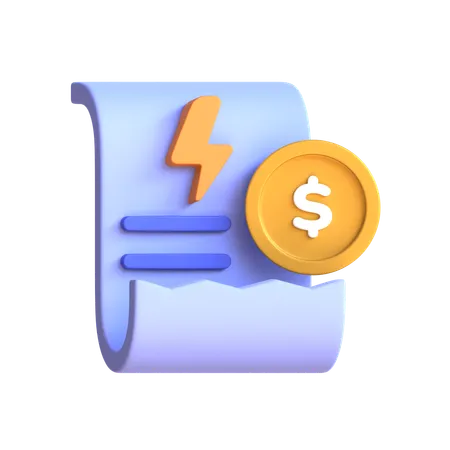 Electricity Bill Payment In 3 D Illustration 3D Icon