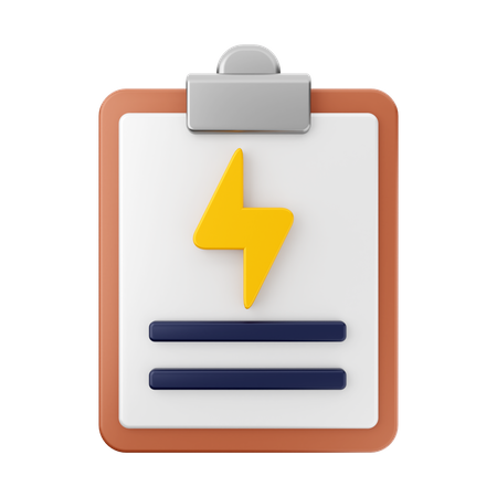 Electricity Bill Report  3D Icon