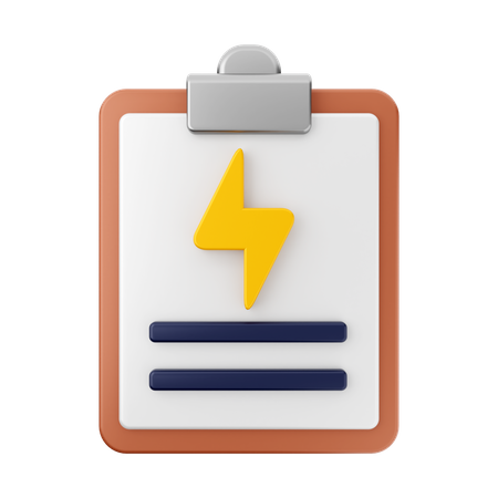 Electricity Bill Report 3D Icon
