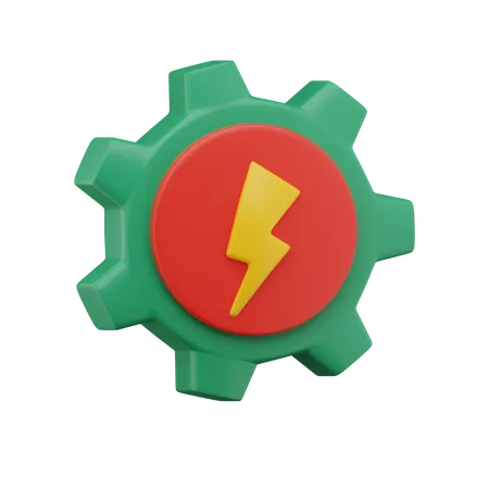 Electricity Power Setting 3D Icon