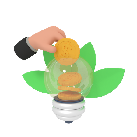 Electricity Saving  3D Icon