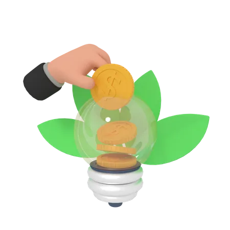 Electricity Saving  3D Icon