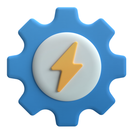 Electricity Setting  3D Icon