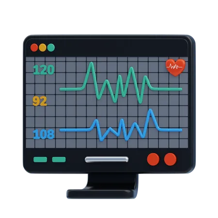 Electrocardiograma  3D Icon