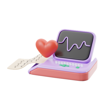 Electrocardiograma  3D Icon