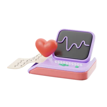 Electrocardiograma  3D Icon