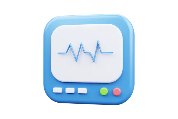 Electrocardiograma  3D Icon