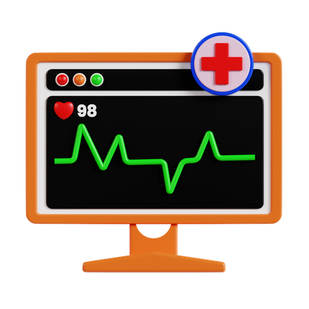 Électrocardiogramme  3D Icon