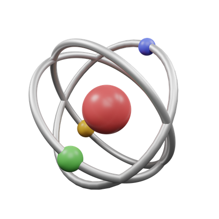 Electrones y neutrones  3D Illustration