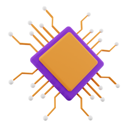Electronic Chip  3D Icon