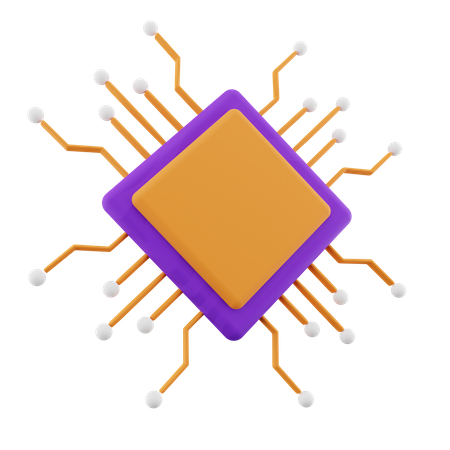 Electronic Chip  3D Illustration