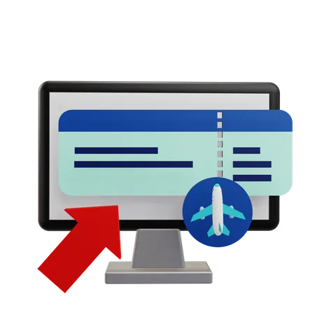 Electronic Flight Ticket  3D Icon