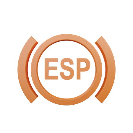 Electronic Stability Programme ESP Sign On Dashboard Vehicle 3D Icon
