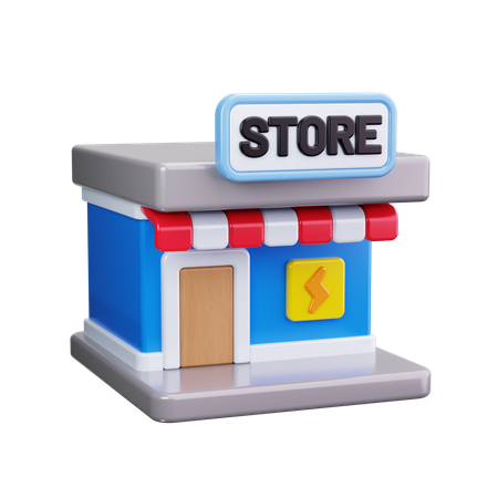 電気店  3D Icon