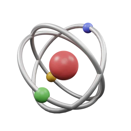 Electrons And Neutron  3D Illustration